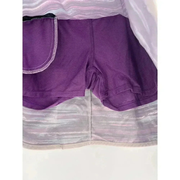 Athleta Relay Skort w/ Built-In Shorts -Purple Stripe Size 4 (28"x3"x14") EUC - Picture 2 of 10